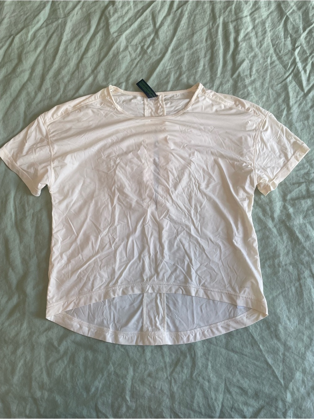 White Short Sleeve Crew workout Tee